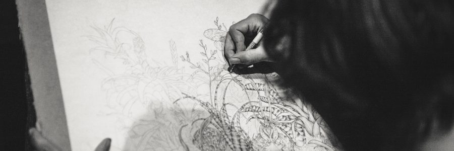 woman drawing